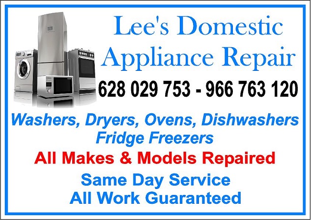 Lee Domestic Appliance Repairs Pinar de Campoverde, Orihuela Costa and Murcia. Washing Machines, Tumble Dryers, Ovens, Dishwashers and Fridge Freezers Repaired 