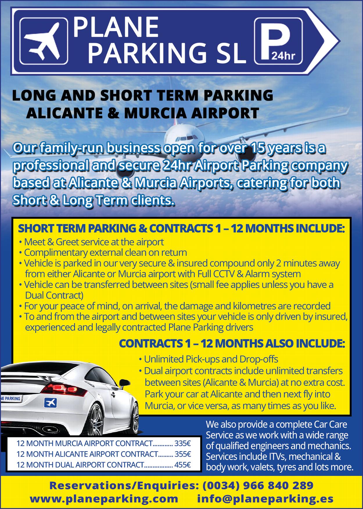 AIRPORT PARKING AT MURCIA & ALICANTE AIRPORTS 