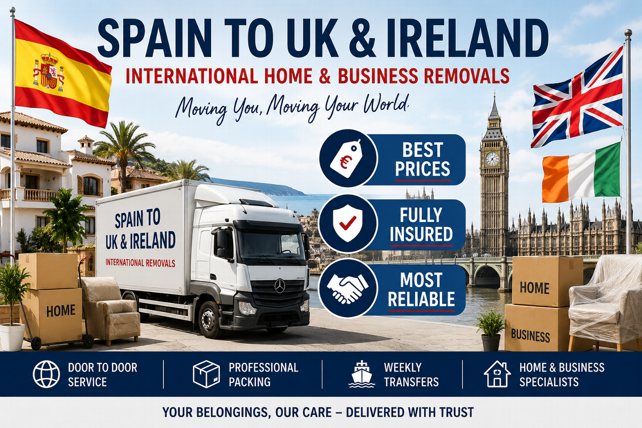 English Speaking Removals Spain - UK - Ireland Murcia